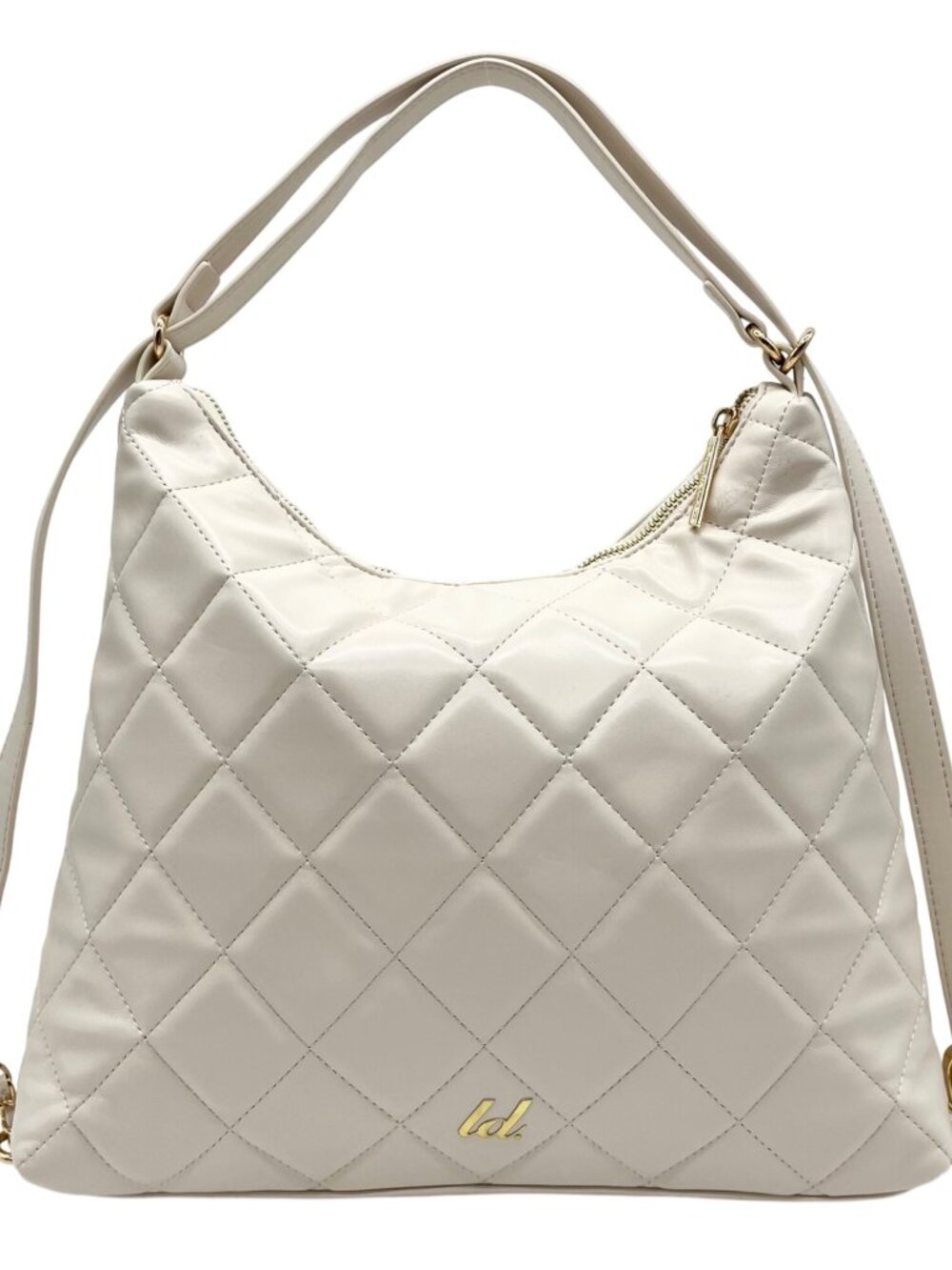 Like Dreams Ivory Quilted Convertible Shoulder Bag With Wallet